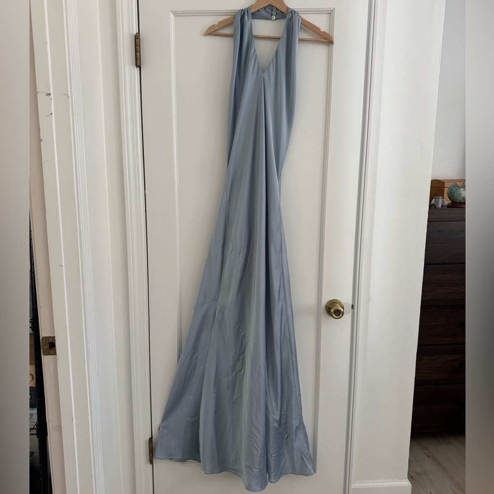 Show Me Your Mumu - Jasmine Halter Maxi Dress (S) - Steel Blue - Picture 3 of 6